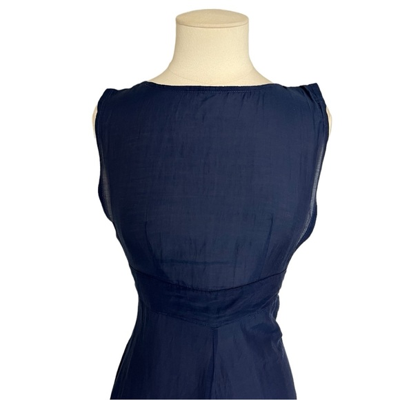 AWAVEAWAKE Midi Apron Navy Blue Dress XS - Picture 3 of 7